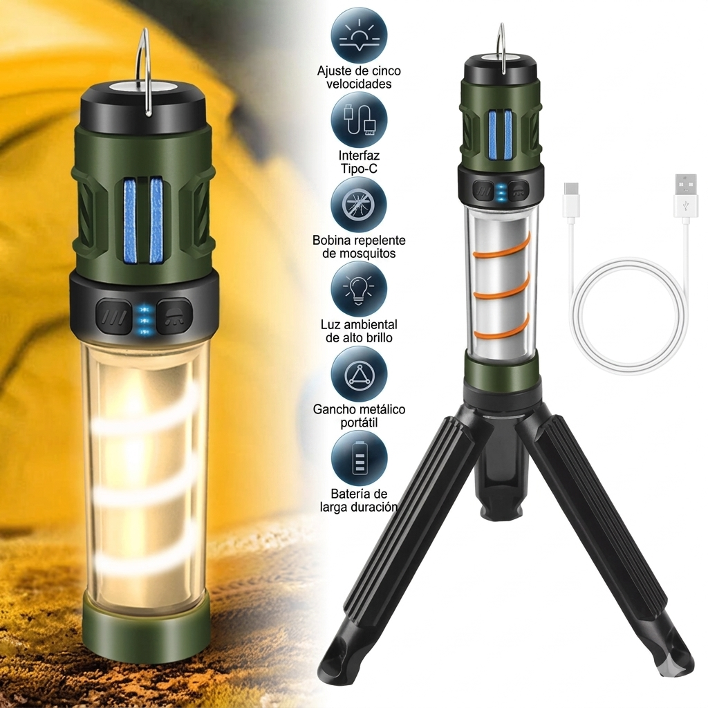 MosquiLight™ - Lámpara Antimosquitos 3 en 1 con Trípode