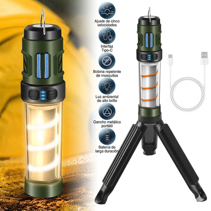 MosquiLight™ - Lámpara Antimosquitos 3 en 1 con Trípode