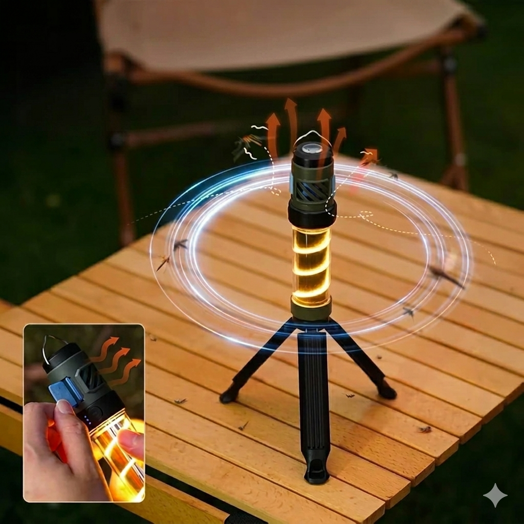 MosquiLight™ - Lámpara Antimosquitos 3 en 1 con Trípode